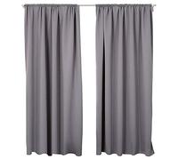 WOLTU Cortinas Opacas 2 Pieza Cortina Gruesa Térmicas Aislantes Moderno Decoración Ventanas para Dormotorio Habitacion Sala Salon 168x229 cm Gris Oscuro