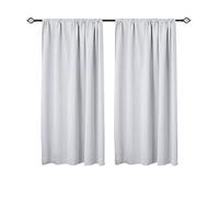 WOLTU Cortinas Opacas 2 Pieza Cortina Gruesa Térmicas Aislantes Moderno Decoración Ventanas para Dormotorio Habitacion Sala Salon 135x175 cm Blanco