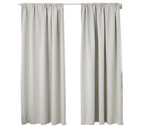 WOLTU Cortinas Opacas 2 Pieza Cortina Gruesa Térmicas Aislantes Moderno Decoración Ventanas para Dormotorio Habitacion Sala Salon 135x225 cm Crema