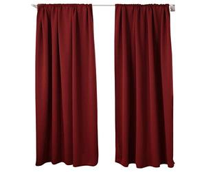 WOLTU Cortinas Opacas 2 Pieza Cortina Gruesa Térmicas Aislantes Moderno Decoración Ventanas para Dormotorio Habitacion Sala Salon 135x225 cm Burdeos