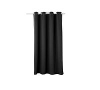 WOLTU Cortinas para Cortinas Opacas con Ojales Pesadas Cortinas Oscuras 135x175 cm, 1 Pieza Negro