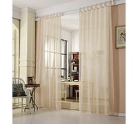 WOLTU Cortinas Visillos Cortinas Translucida de Moderno ara Sala Cuarto Comedor Salon Cocina Habitación 135 * 225cm Arena(1 Pieza)