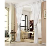 WOLTU Cortinas Visillos Cortinas Translucida de Moderno ara Sala Cuarto Comedor Salon Cocina Habitación 135 * 175cm Blanco(2 Piezas)