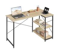 WOLTU Escritorio de Oficina con Estantería y Almacenamiento, Mesa Estudio Multifuncional para Ordenador, Dormitorio, Estudio, 120x73x72 cm, Roble Claro