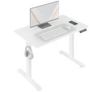 WOLTU Escritorio Elevable Eléctrico, 100x60 cm, Escritorio Regulable en Altura Ergonomica, Puerto USB, Smart Panel con Funciones de Memoria y Proteccion Anticolision, Blanco, TS194ws04