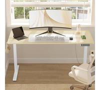 WOLTU Escritorio Elevable Eléctrico, 140x60 cm, Escritorio Regulable en Altura Ergonomica, Puerto USB, Smart Panel con Funciones de Memoria y Proteccion Anticolision, Roble Claro