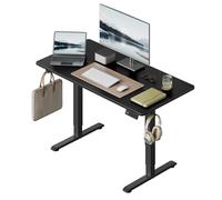 WOLTU Escritorio Elevable Eléctrico Regulable Altura 72-118 cm, con Memoria y Protección Anticolisión, con 2 Ganchos, para Oficina, Gaming o Estudio, Negro, 120x60 cm