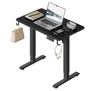 WOLTU Escritorio Elevable Eléctrico Regulable Altura 72-118 cm, con Memoria y Protección Anticolisión, con 2 Ganchos, para Oficina, Gaming o Estudio, Negro, 80x48 cm
