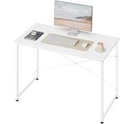 WOLTU Escritorio, Mesa de Ordenador, 120x60x75 cm, Escritorio Oficina con Soporte Metálico, Mesa de Trabajo para Estudio Oficina y Dormitorio, Madera + Metal, Blanca