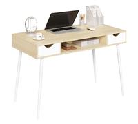 WOLTU Escritorio, Mesa PC | Con 2 Cajones y Estante Abierto, 120x58x75cm, para Salón, Estructura Acero
