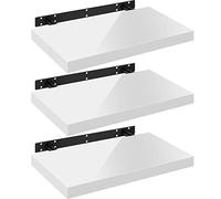WOLTU Estante de Pared Tablero de Pared Volato Juego de 3 Estante Flotante Libre Estante de CD DVD Estante de Libro Tablero de Madera 60x22,9x3,8cm, Blanco, RG9478ws-3