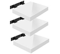 WOLTU Estante de Pared Tablero de Pared Volato Juego de 3 Estante Flotante Libre Estante de CD DVD Estante de Libro Tablero de Madera 30x22,9x3,8cm, Blanco, RG9489ws-3