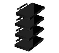 WOLTU Estante de Pared Tablero de Pared Volato Juego de 4 Estante Flotante Libre Estante de CD DVD Estante de Libro Tablero de Madera 40x22,9x3,8cm, Negro, RG9476sz-4