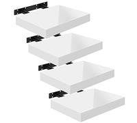 WOLTU Estante de Pared Tablero de Pared Volato Juego de 4 Estante Flotante Libre Estante de CD DVD Estante de Libro Tablero de Madera 25x22,9x3,8cm, Blanco, RG9488ws-4