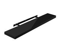 WOLTU Estante de Pared Tablero Flotante Libre de CD DVD Libro Tablero de Madera 100x22,9x3,8cm, Negro, RG9482sz