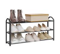 WOLTU Estante de Zapatero, 3 Estantes para 16 Pares de Zapatos, Zapatero para Entrada Recibidor Dormitorio, 79x19,5x45 cm, Negro