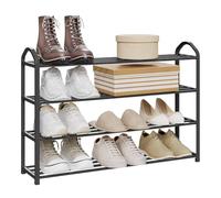 WOLTU Estante de Zapatero 4 Capas para 16 Pares de Zapatos Estantes de Soporte 79x19.5x62cm Negro