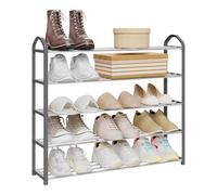 WOLTU Estante de Zapatero, 5 Estantes para 16 Pares de Zapatos, Zapatero para Entrada Recibidor Dormitorio, 79x19,5x79 cm, Gris