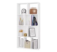 WOLTU Estanteria de Libros de 4 Niveles, Estanteria de Almacenamiento | Libreria con 10 Cubos, para Salón, Dormitorio y Oficina, 60x20x120 cm, Blanca