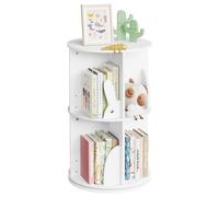 WOLTU Estantería de Libros Infantil, Libreria Giratoria 2 Niveles, Estantería Blanca Niños, Libreria Infantil para Habitación Niños Sala de Juego y Guardería, φ40*66 cm