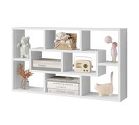 WOLTU Estanteria de Pared, Estantaria de Libros y Adornos, Estante Flotante para Pasillo Salon y Dormitorio, Comparimentos Cubicos, Blanco, 85x16x48 cm