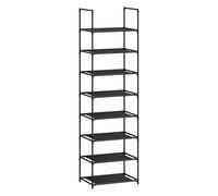 WOLTU Estantería de Zapatos, Zapatero de 8 Niveles, Organizador de Zapatos para Pasillo, Salon y Pasillo, Estantes de Metal, Estantes Estrechos y Extraíbles, 41x28x140 cm, Negro