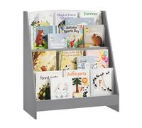 WOLTU Estanteria Infantil, Libreria Montessori con 4 Niveles, Estantería Llibros Infantil de MDF, Librería para Guarderías y Habitación para Niños, 61x70x30 cm, Blanco + Gris