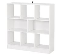 WOLTU Estantería para Libros de Estilo Nórdico Librería de Exposición Moderna Estante de Pared Decorativo para Sala de Estar, Oficina Gabinete para Archivos Libro CDs Plantas Blanco SK021ws
