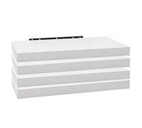 WOLTU Estanteria Pared, Estante Flotante, Juego de 4 Estante Pared de Madera de MDF, para salón, Cocina, Pasillo, Blanco RG9369ws-4