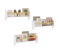 WOLTU Estanterias de Pared para Libros Infantiles, Juego de 3 Estantes Montados en Pared, Encantadora Forma Nube, Librerias Montessori para Habitación Infantil y Jardin Infancia, Blanco