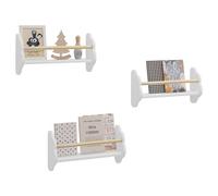 WOLTU Estanterias de Pared para Libros Infantiles, Juego de 3 Estantes Montados en Pared, Encantadora Forma Nube, Librerias Montessori para Habitación Infantil y Jardin Infancia, Blanco