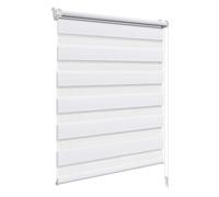 WOLTU Estor Enrollable de Doble Capa Noche y Día sin Taladrar, Fijación con Pinza, Estor Translúcido y Oscurecido para Puertas y Ventanas Persiana con Cadena, 100 x 120 cm, Blanco