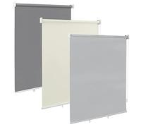 WOLTU Estor Enrollable para Exterior, Estor Toldo Vertical Persiana Enrollable para Balcón Ventana Jardín, Estor de Privacidad Térmica Opaca Anti UV, 140x240 cm Gris