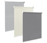 WOLTU Estor Enrollable Vertical para Exteriores, Persiana Resistente a la Intemperie con Protección UV y Función Térmica, Cortina de Privacidad para Balcón, Terraza o Ventana, Gris Oscuro 100x140 cm