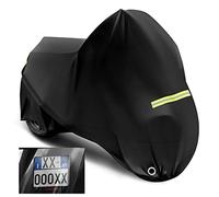 WOLTU Funda Moto de Tela Oxford 210D, Cubierta para Moto Impermeable, Protección contra UV, Viento y Lluvia, con Agujeros de Candado, Dobladillo Elástico y Hebilla, 245x105x125cm Negro