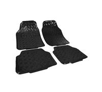 WOLTU Juego Alfombrillas para Coche Universales PVC Alfombra para Moqueta para Vehículo, Antiparaslizantes 4 Piezas Negro