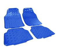 WOLTU Juego Alfombrillas para Coche Universales PVC Alfombra para Moqueta para Vehículo, Antiparaslizantes 4 Piezas Azul