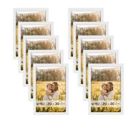 WOLTU Juego de 10 Marco de Fotos Madera 20x30cm, Marco Fotos para Pared y Mesa, Marcos de Fotos Moderno para Colgar en Vertical y Horizontal, Blanco