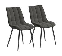 WOLTU Juego de 2 Sillas Comedor Cocina, Lino Patas Metálicas, Carga 150kg, Asiento Antideslizante Cómodo, Uso Hogar Comedor Salón Dormitorio,Gris Oscuro