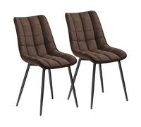 WOLTU Juego de 2 Sillas Comedor Cocina, Tela Tecnológica Vintage Patas Metálicas, Carga 150kg, Asiento Antideslizante Cómodo, Uso Hogar Comedor Salón Dormitorio,Marrón Oscuro