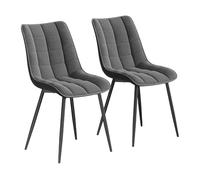 WOLTU Juego de 2 Sillas Comedor,Terciopelo,Gris Oscuro