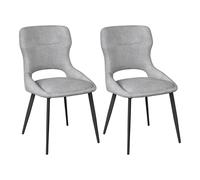 WOLTU Juego de 2 sillas de Comedor,Chenilla,Gris