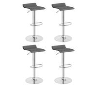 WOLTU Juego de 4 Taburetes Cocina Giratorio 360°, Taburete Bar de Altura Ajustable con Reposapiés, para Comedor, Salón y Cafetería, Gris