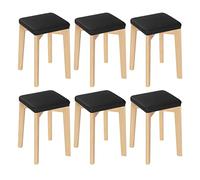 WOLTU Juego de 6 Sillas de Comedor,Madera,Mader Negro