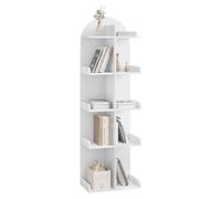 WOLTU Libreria Blanca de 5 Niveles, Estanteria de Libros con 10 Compartimentos, Biblioteca Estanteria,Libreria Arbol, Estanteria de Almacenamiento para Salon, Estudio y Oficina, Blanco, SK037ws