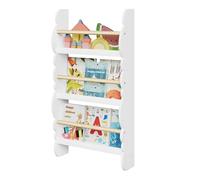 WOLTU Librería Infantil Pared, Estantería Infantil de 3 Niveles, Estanteria Montessori de Libros, Organizador de Libros y Juguetes, Madera, Blanco, 42,5x80x14,5 cm, KR013ws