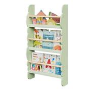 WOLTU Librería Infantil Pared, Estantería Infantil de 3 Niveles, Estanteria Montessori de Libros, Organizador de Libros y Juguetes, Madera, Verde, 42,5x80x14,5 cm, KR013