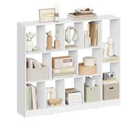 WOLTU Librería para Libros, Estantería Almacenamiento de 13 Cubos en 3 Tamaño, Biblioteca Separador de Espacios, Colocación Vertical y Horizontal, para Estudio u Oficina,109x24x101 cm, Blanco