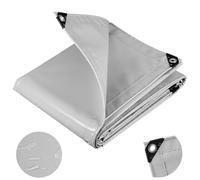 WOLTU Lona en PVC Impermeable Ultra Resistente con Ojales 2x3m Gris Claro | 500g/m²; PVC; ultra resistente; con ojales; multiusos; para barcos/madera/piscina/auto