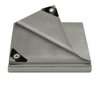 WOLTU Lona Impermeable Exterior PE 280g/m², Lona de Protección Toldo con Ojales de Aluminio, Duradera Resistente a Los Rayos UV Desgarros, Multiusos para Muebles Jardín Piscina Coche,Gris 1.5x6m
